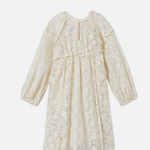 Zara Girls Floral Lace Dress Ecru